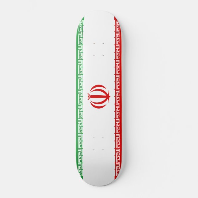 Skateboard Drapeau iranien (Iran) (Persan) (Recto)