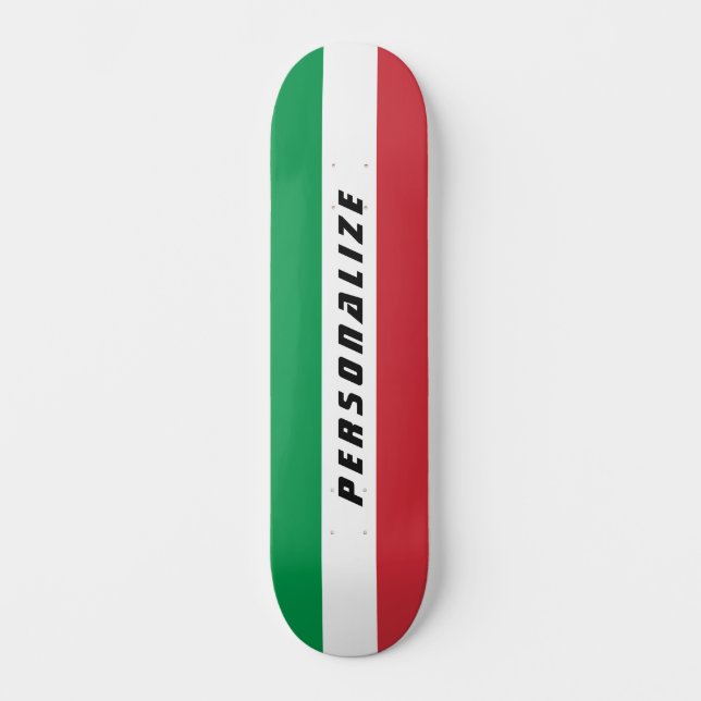Skateboard Drapeau italien conception personnalisée tablier (Recto)