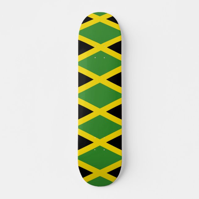 Skateboard Drapeau jamaïcain Couleurs Motif géométrique (Devant)