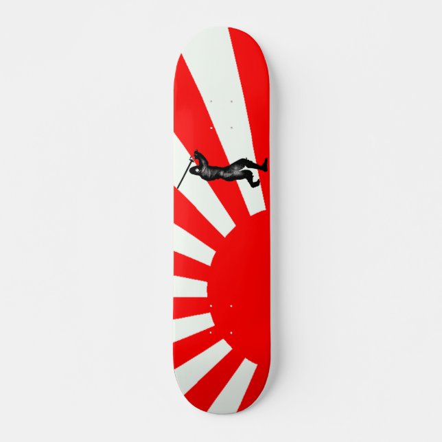 Skateboard Drapeau japonais avec Ninja (Devant)