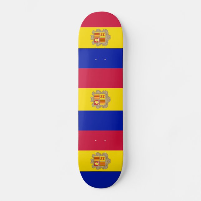 Skateboard Drapeau patriotique d'Andorre (Recto)