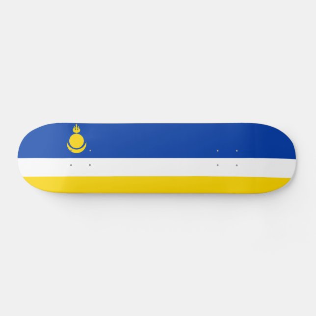 Skateboard Drapeau patriotique de la Bouriatie (Horz)