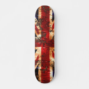 Skateboard Drapeau patriotique rouillé du Royaume-Uni