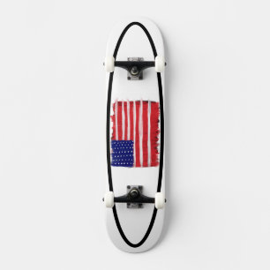 Skateboard Drapeau peint d'art populaire