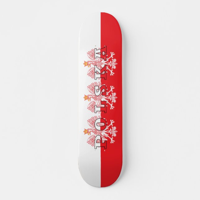 Skateboard Drapeau Polska Aigles rouges (Devant)