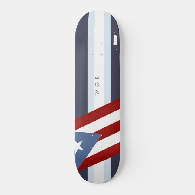 Skateboard Drapeau Porto Rico personnalisé (Recto)