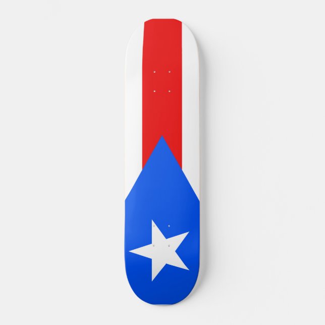 Skateboard Drapeau portoricain (Porto Rico) (Recto)