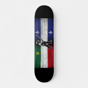 Skateboard Drapeau Québec et Patriote Henri Julien érodé