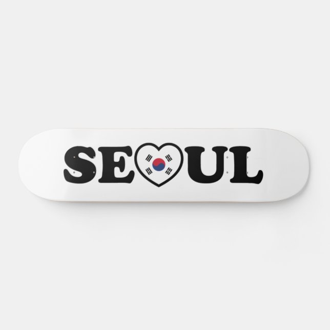 Skateboard Drapeau Seoul Love Heart Taegeukgi (Horz)