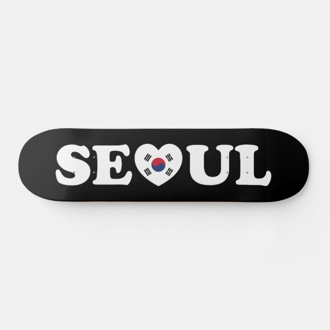 Skateboard Drapeau Seoul Love Heart Taegeukgi (Horz)