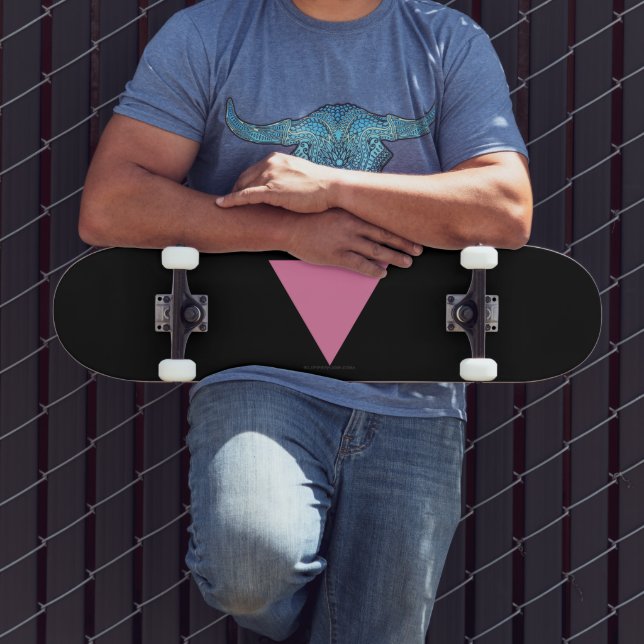 Skateboard Drapeau triangle rose de SlipperyJoe's symbole ros (Extérieur 3)