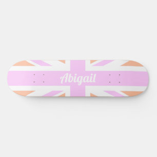 Skateboard Drapeau Union Jack / Royaume-Uni en Gilry Pink & O