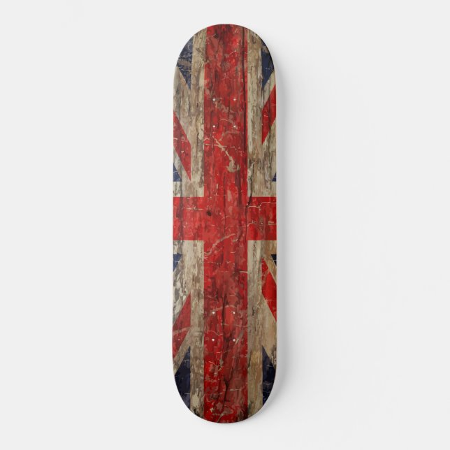 Skateboard Drapeau vintage en bois d'Union Jack (Recto)