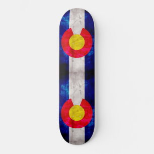 Skateboard Drapeau vintage patiné d'état du Colorado