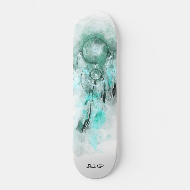Skateboard *~* Dream Boho Catcher Sacré Tribal Shamanic Aqua (Recto)
