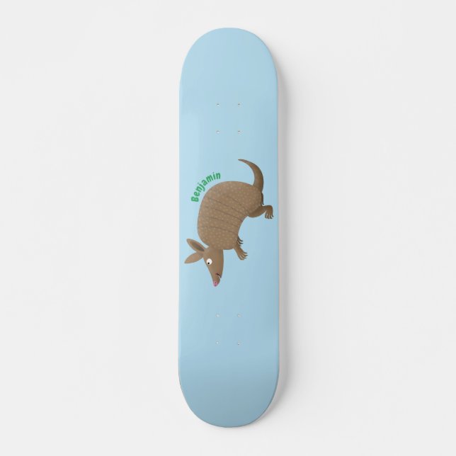 Skateboard Drôle armadillo joyeux dessin animé (Devant)