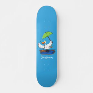 Skateboard Drôle canard avec parapluie dessin animé