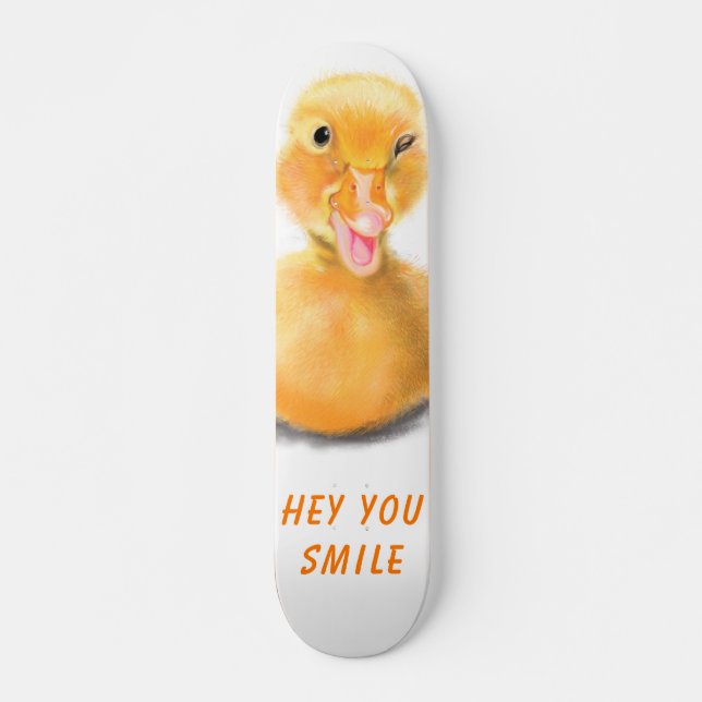 Skateboard Drôle Canard Joué Wink Joyeux Smile Cartoon (Devant)