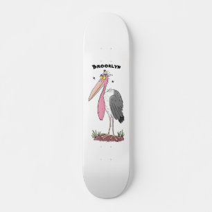 Skateboard Drôle dessin animé de cigogne en marabou
