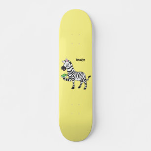Skateboard Drôle dessin animé zèbre