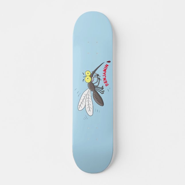 Skateboard Drôle dessin d'insecte moustique (Devant)