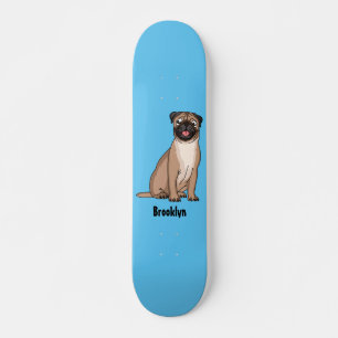 Skateboard Drôle joyeux dessin animé de chien de carlin