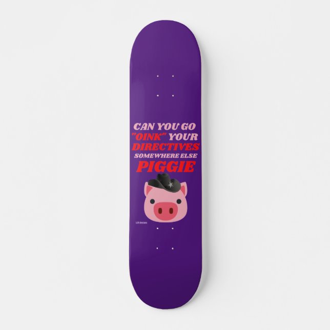 skateboard drôle "OINK PGGIE" (Devant)