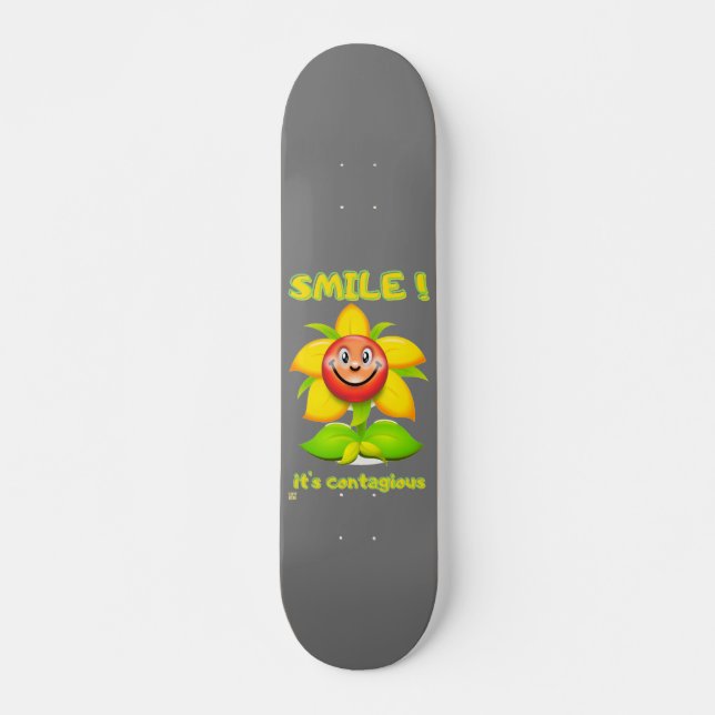 skateboard drôle "SMILE" (Devant)