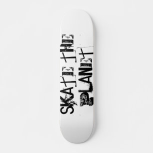 Skateboard Drôle Typographie Noire Patiner La Planète