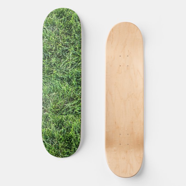 Skateboard Drôle vert herbe texture motif vrai cool photo (Recto)