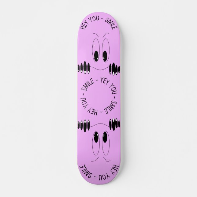 Skateboard Drôle Yeux Curiosity - Sourire - Ajouter votre tex (Devant)