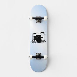 Skateboard Drums Musique Design bleu