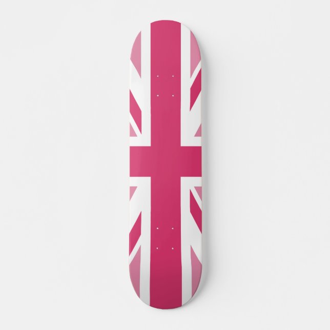 Skateboard ~ d'Union Jack dans des roses Girly (Devant)
