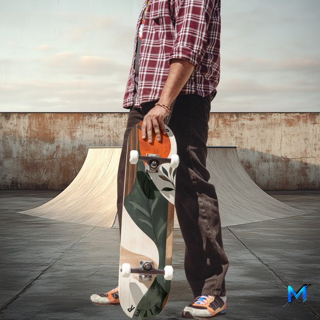 Skateboard Earthy Boho Minimalist - Natural Unisex (Créateur téléchargé)