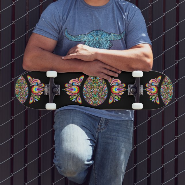 Skateboard Easter Egg Psychedelic Design Kids Organic T-Shirt (Extérieur 3)