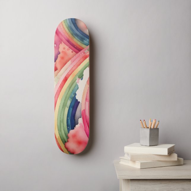 Skateboard eau arc-en-ciel (Art mural)