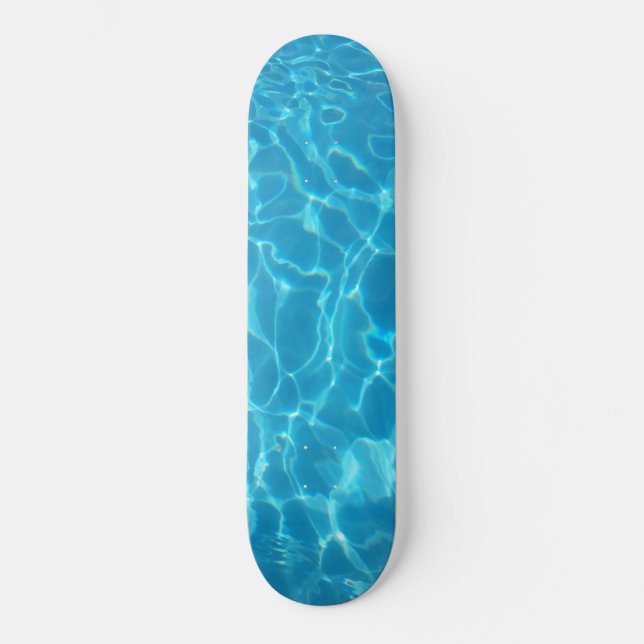 Skateboard Eau de piscine bleu ciel cristallin (Recto)