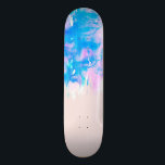 Skateboard Eau rose et bleu pastel Déchets de peinture<br><div class="desc">Ce motif à goutte couleur pastel rose et bleu aquarelle est parfait pour une femme hipster artistique et branchée. ***CONCEPTION IMPORTANTE NOTE : pour les demandes personnalisées relatives aux modifications des aspects de la conception; y compris les échanges de couleurs ou les produits correspondants, ou toute autre question liée au...</div>