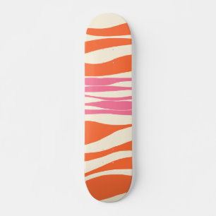 Skateboard Ebb et flux - rose, orange et crème