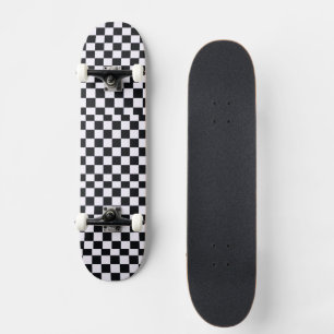 Skateboard Échecs de chèques noir et blanc
