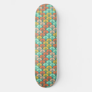 Skateboard Echelle de poisson géométrique moderne et colorée