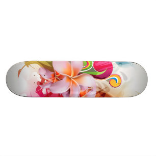 Skateboard Éclaboussure florale colorée