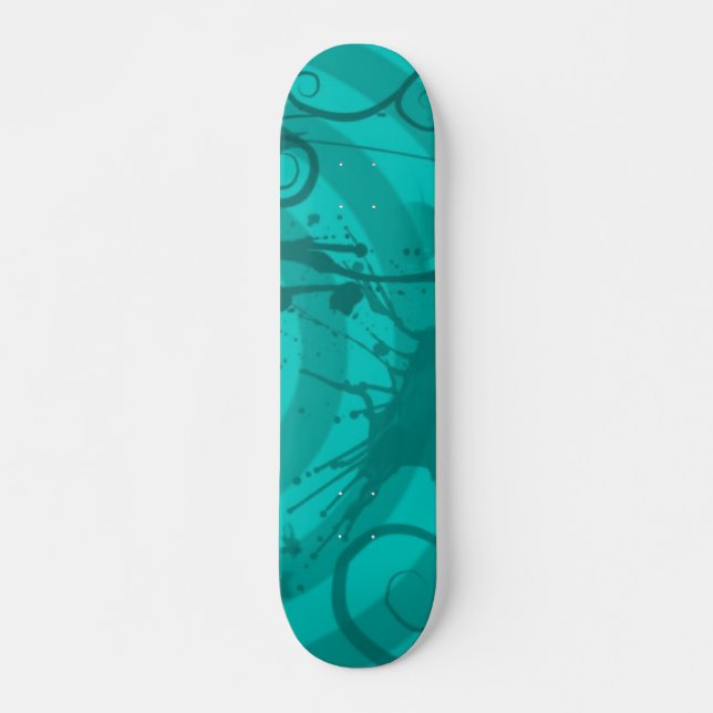 Skateboard Éclaboussure turquoise (Devant)