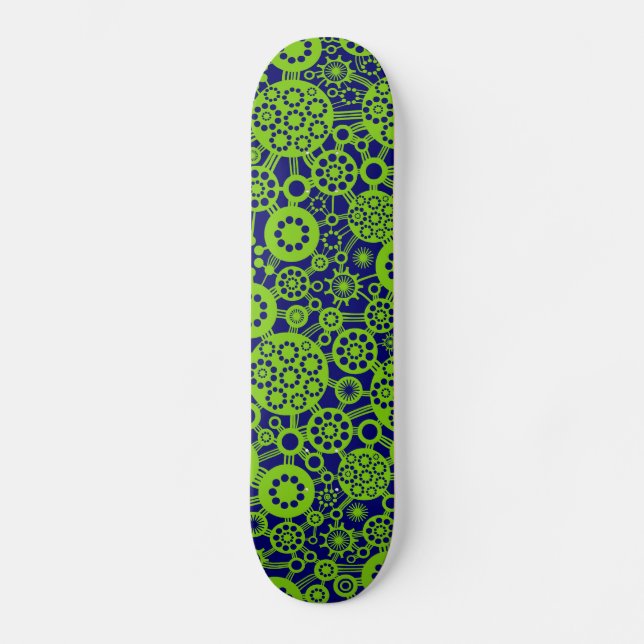 Skateboard Écosystème - Martian Green sur Deep Navy (Recto)