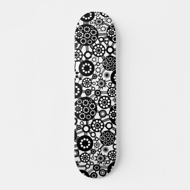 Skateboard Écosystème - Noir sur bois (Devant)