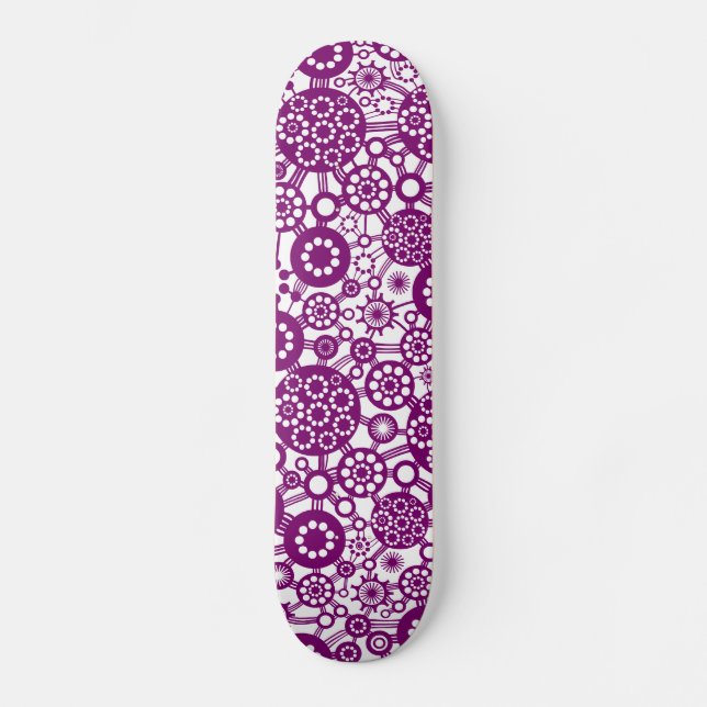 Skateboard Écosystème - Plum sur blanc (Recto)