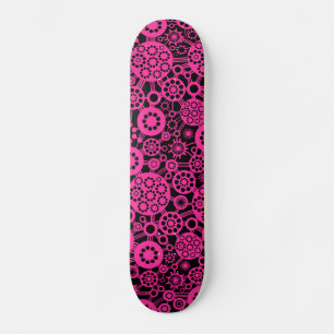 Skateboard Écosystème - Rose chaud sur noir