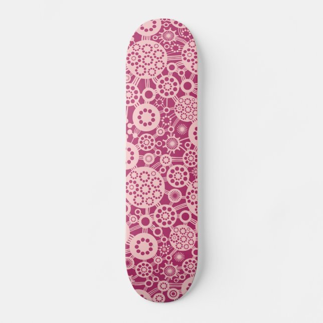 Skateboard Écosystème - Rose défraîchi sur Crimson (Recto)