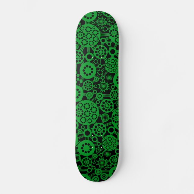 Skateboard Écosystème - Vert d'herbe sur noir (Recto)
