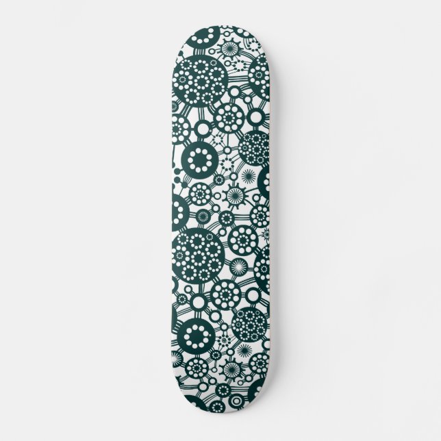 Skateboard Écosystème - Vert foncé sur blanc (Recto)